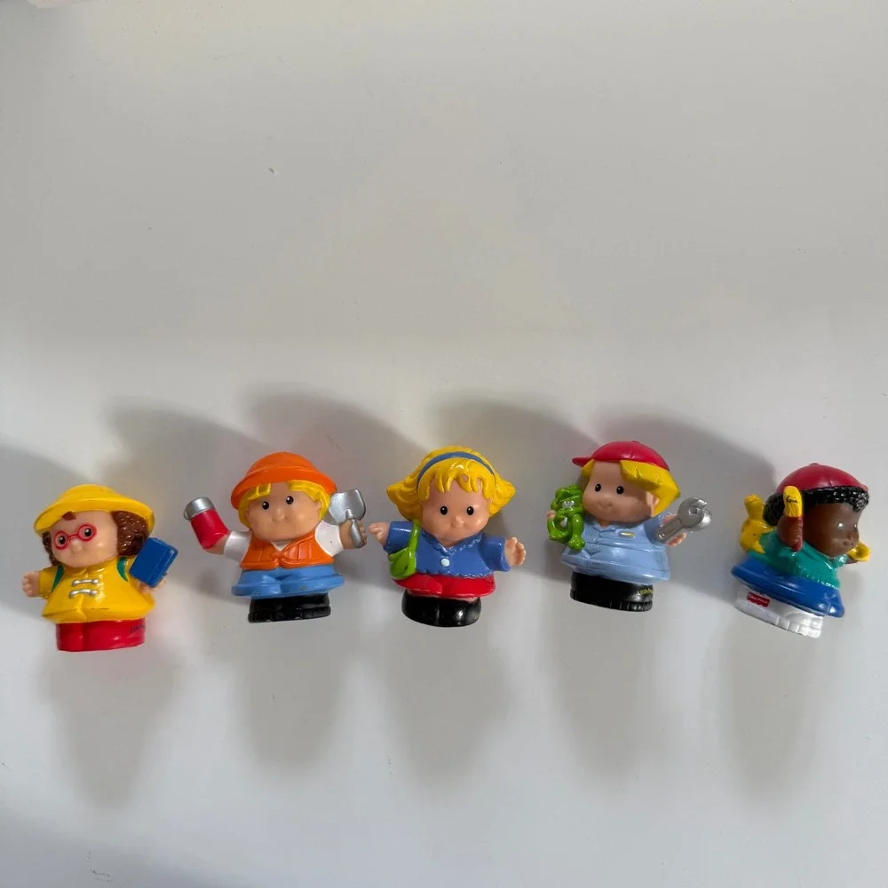 Vintage Fisher Price Little‎ People Lot of 5 Figures School Art Builder Frog